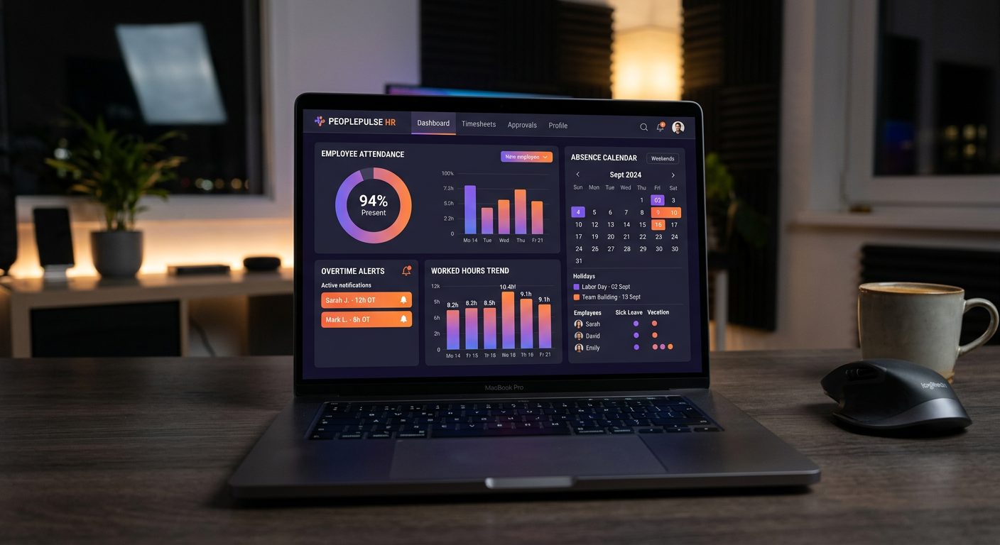 Dashboard NoBadge — report presenze in tempo reale, ore lavorate e straordinari per PMI