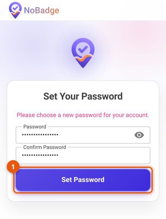 Set Your Password page
